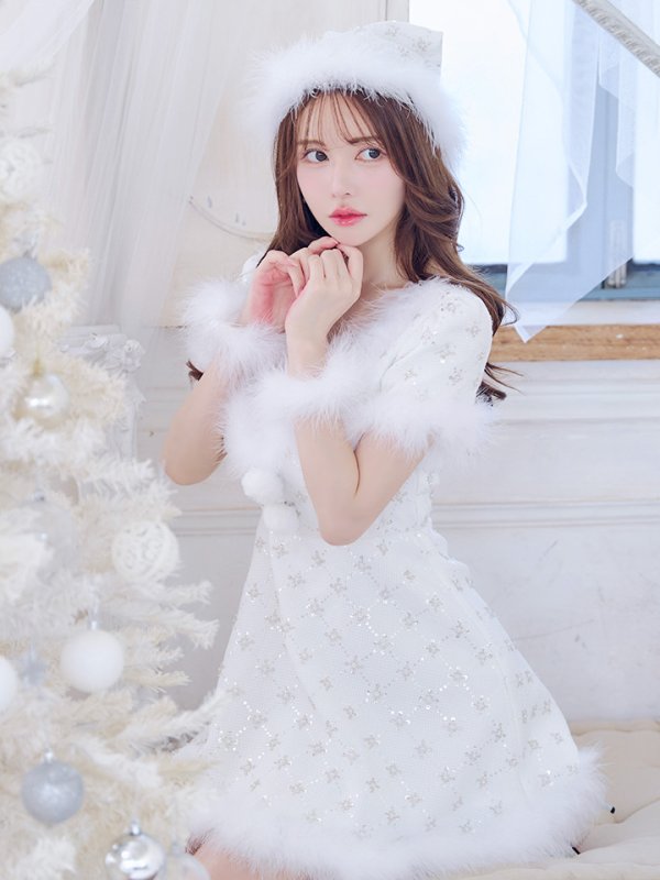 画像9: 【サンタSALE!!】【サンタコス 4点セット】【XS-Lサイズ/1カラー】ビジューフレアスカートサンタコスプレ[OF04] (9)