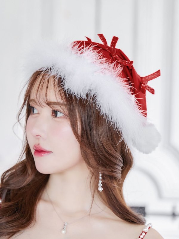 画像14: 【ノベルティ対象】【即日発送】【サンタコス 4点セット】【S-XLサイズ/1カラー】ミディアムスカートキャミリボンサンタコスプレ[YMT] (14)