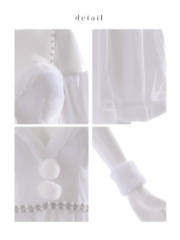 画像18: 【即日発送！】【サンタコス 4点セット】【XS-XLサイズ/1カラー】雪だるまオフショルフレアスカートコスプレ[YMT] (18)