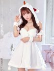 画像9: 【即日発送！】【サンタコス 4点セット】【XS-XLサイズ/1カラー】雪だるまオフショルフレアスカートコスプレ[YMT] (9)