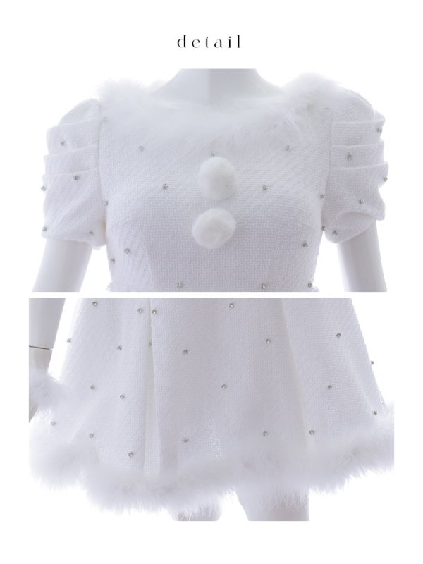 画像39: 【ノベルティ対象】【即日発送！】【サンタコス 4点セット】【XS-XLサイズ/3カラー】ツイードビジュープリーツスカートサンタコスプレ[YMT] (39)