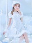 画像11: 【即日発送！】【サンタコス 4点セット】【XS-XLサイズ/3カラー】ツイードビジュープリーツスカートサンタコスプレ[YMT] (11)