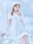 画像17: 【即日発送！】【サンタコス 4点セット】【XS-XLサイズ/3カラー】ツイードビジュープリーツスカートサンタコスプレ[YMT] (17)