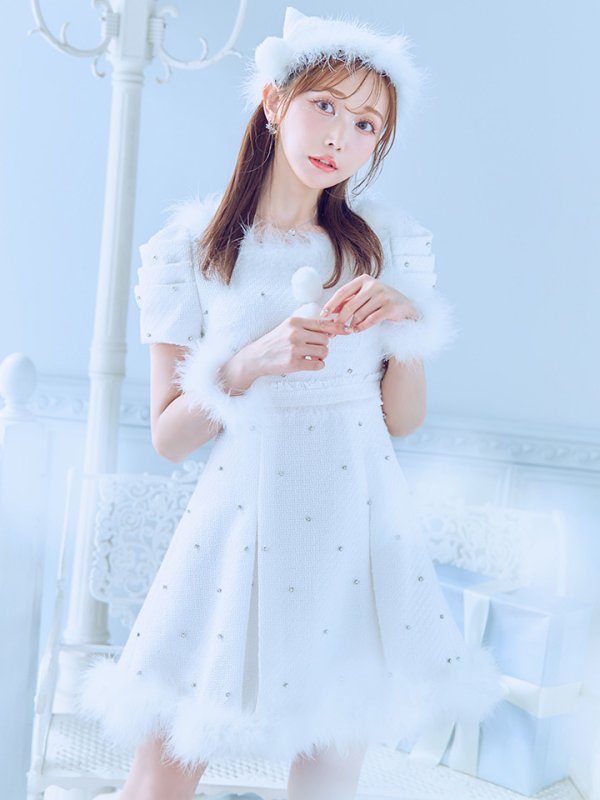 画像37: 【ノベルティ対象】【即日発送！】【サンタコス 4点セット】【XS-XLサイズ/3カラー】ツイードビジュープリーツスカートサンタコスプレ[YMT] (37)