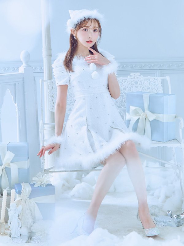 画像39: 【ノベルティ対象】【即日発送！】【サンタコス 4点セット】【XS-XLサイズ/3カラー】ツイードビジュープリーツスカートサンタコスプレ[YMT] (39)