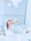 画像14: 【即日発送！】【サンタコス 4点セット】【S-Lサイズ/2カラー】リボンショルダーツイードビジューミディアムサンタコスプレ[YMT] (14)