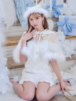 画像5: 【即日発送】【サンタコス 5点セット】【S-Lサイズ/1カラー】ポンチョ付きベアトップマーメイドスカートサンタコスプレ[YMT] (5)