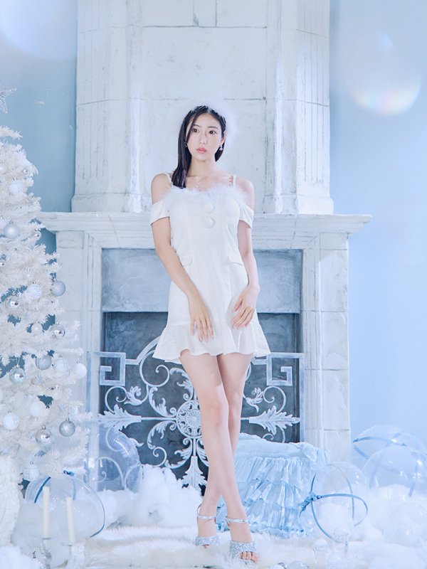 画像19: 【即日発送】【サンタコス 5点セット】【S-Lサイズ/1カラー】ポンチョ付きベアトップマーメイドスカートサンタコスプレ[OF04] (19)