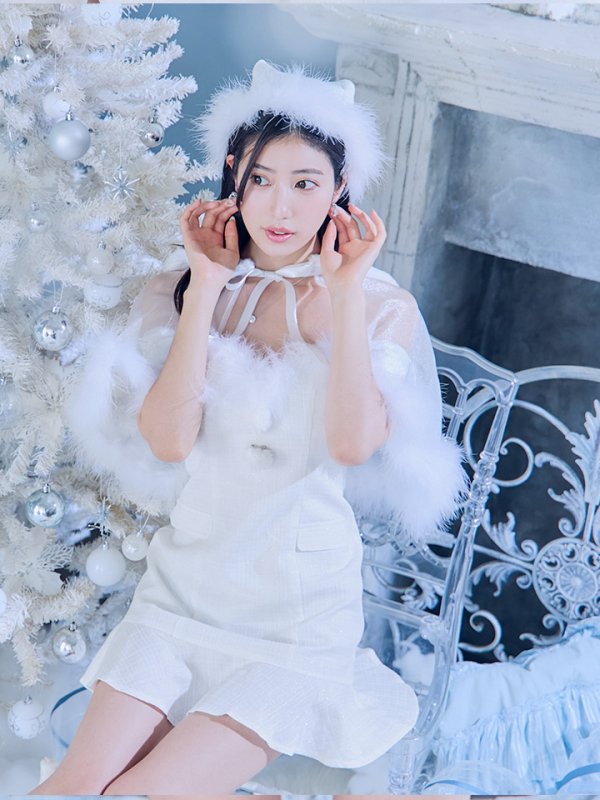 画像11: 【即日発送】【サンタコス 5点セット】【S-Lサイズ/1カラー】ポンチョ付きベアトップマーメイドスカートサンタコスプレ[OF04] (11)