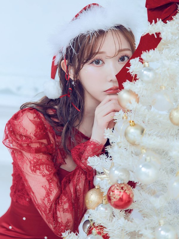 画像17: 【即日発送！】【サンタコス 4点セット】【S-Lサイズ/1カラー】レーストップスミディアムビジューサンタコスプレ[YMT] (17)