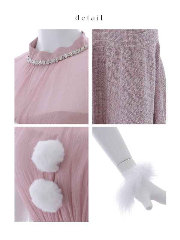 画像39: SALE!【サンタコス 4点セット】【S-Lサイズ/1カラー】シースルーツイードサンタコスプレ[OF04] (39)