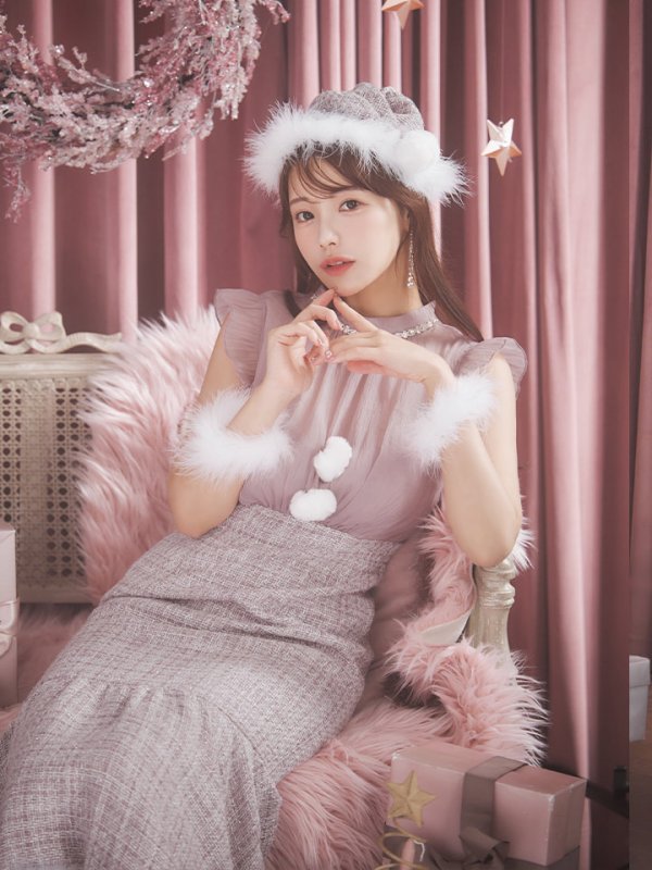 画像27: SALE!【サンタコス 4点セット】【S-Lサイズ/1カラー】シースルーツイードサンタコスプレ[OF04] (27)