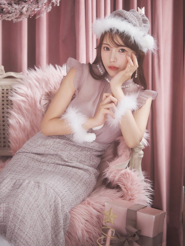 画像28: SALE!【サンタコス 4点セット】【S-Lサイズ/1カラー】シースルーツイードサンタコスプレ[OF04] (28)