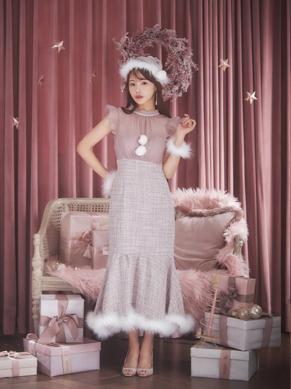 画像30: SALE!【サンタコス 4点セット】【S-Lサイズ/1カラー】シースルーツイードサンタコスプレ[OF04] (30)