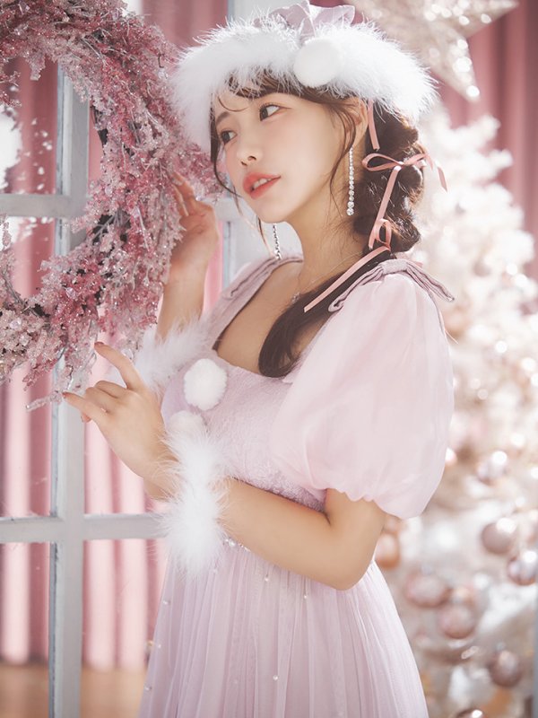 画像11: 【サンタSALE!!】【サンタコス4点セット】【S-Lサイズ/1カラー】ジャガードチュールサンタコスプレ[OF04] (11)