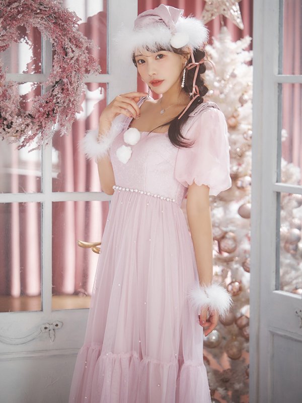 画像12: 【サンタSALE!!】【サンタコス4点セット】【S-Lサイズ/1カラー】ジャガードチュールサンタコスプレ[OF04] (12)