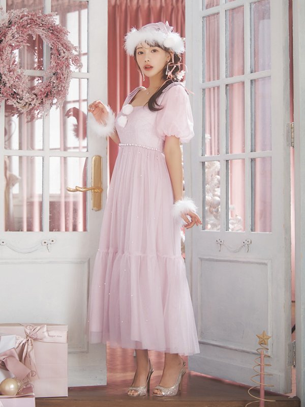 画像13: 【サンタSALE!!】【サンタコス4点セット】【S-Lサイズ/1カラー】ジャガードチュールサンタコスプレ[OF04] (13)