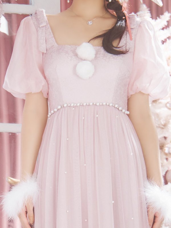 画像6: 【サンタSALE!!】【サンタコス4点セット】【S-Lサイズ/1カラー】ジャガードチュールサンタコスプレ[OF04] (6)