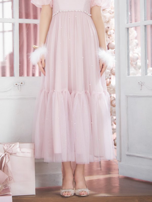 画像7: 【サンタSALE!!】【サンタコス4点セット】【S-Lサイズ/1カラー】ジャガードチュールサンタコスプレ[OF04] (7)