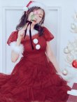 画像10: 【即日発送！】【サンタコス 3点セット】【S-Lサイズ/1カラー】シースルーフリルチュールサンタコスプレ[YMT] (10)