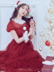画像11: 【即日発送！】【サンタコス 3点セット】【S-Lサイズ/1カラー】シースルーフリルチュールサンタコスプレ[YMT] (11)