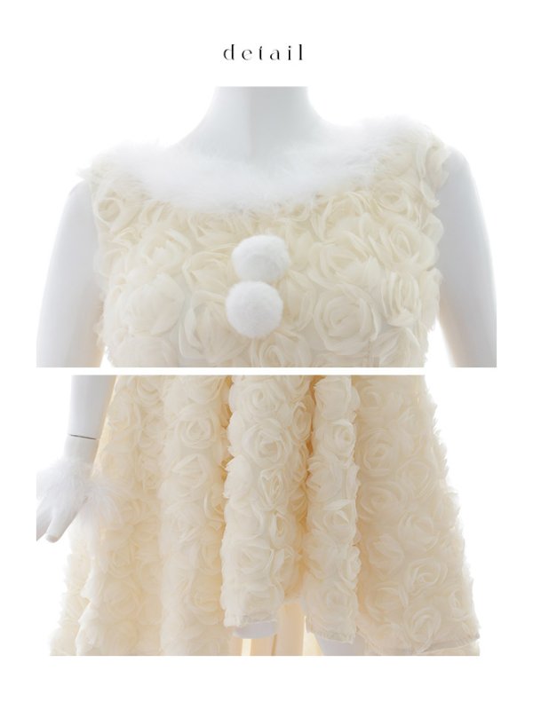 画像41: 【即日発送！】【サンタコス 4点セット】【S-Mサイズ/2カラー】立体ローズショートインスカートサンタコスプレ[OF04] (41)