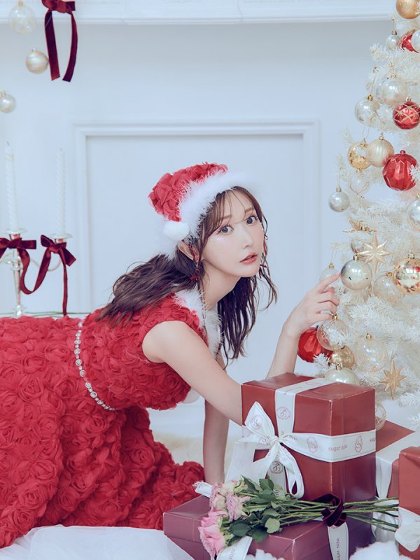 画像22: 【ノベルティ対象】【即日発送！】【サンタコス 4点セット】【S-Mサイズ/2カラー】立体ローズショートインスカートサンタコスプレ[YMT] (22)