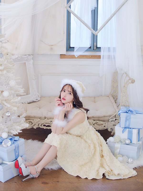 画像14: 【即日発送！】【サンタコス 4点セット】【S-Mサイズ/2カラー】立体ローズショートインスカートサンタコスプレ[OF04] (14)