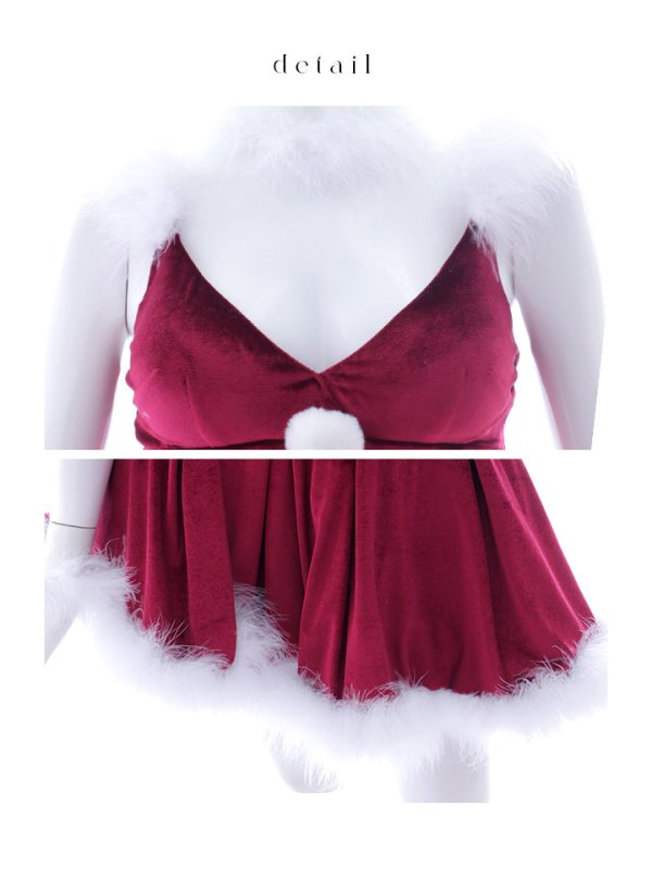 画像45: 【即日発送！】【サンタコス 6点セット】【S-Mサイズ/2カラー】シンプルベロアフレアセットアップサンタ[OF04] (45)