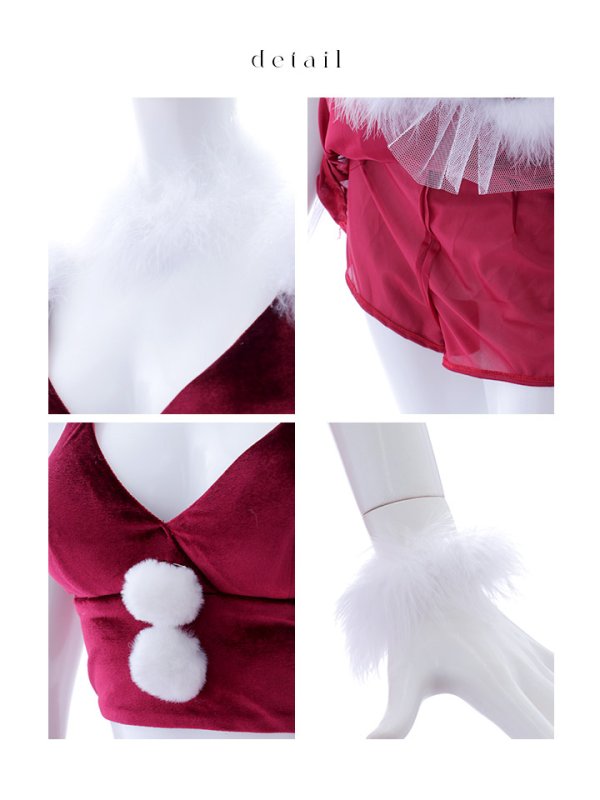 画像42: 【即日発送！】【サンタコス 6点セット】【S-Mサイズ/2カラー】シンプルベロアフレアセットアップサンタ[OF04] (42)