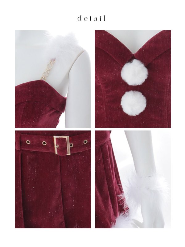 画像44: 【即日発送】【サンタ】クラシカルベルト付きサンタコスプレ【コスプレ6点セット】【XS-Lサイズ/3カラー】[OF03] (44)