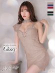 画像5: 【XSサイズあり】【Glossy/グロッシー】切替レース/ ビジュー/ アシンメトリー/ タイト/ ミニドレス/ キャバドレス[OF2] (5)