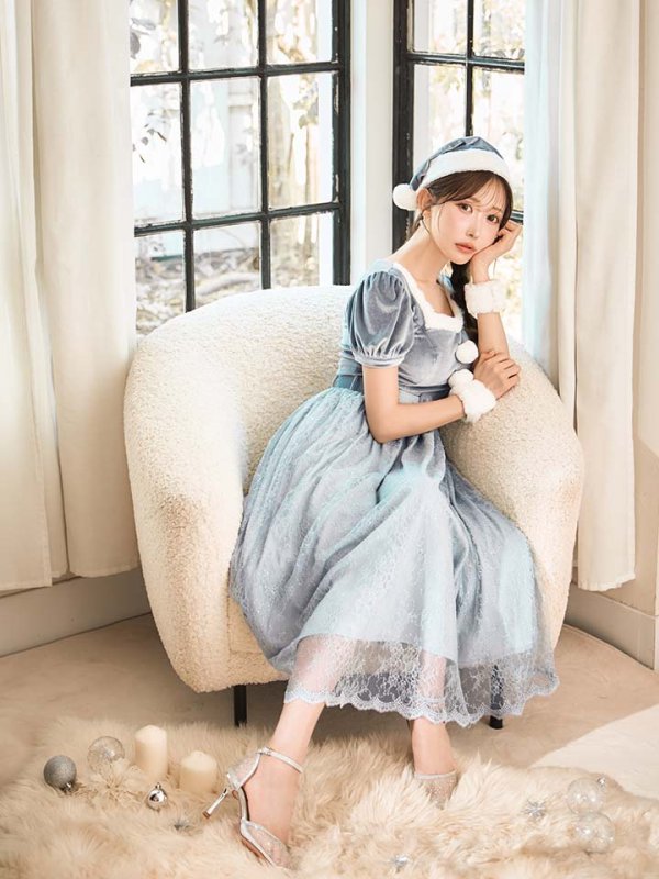 画像24: SALE!【サンタコス 5点セット】【S-Mサイズ/2カラー】ベロアワンピースサンタ[OF01] (24)