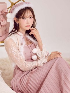 【サンタコス 4点セット】【S-Lサイズ/1カラー】ボレロ付きワンピースサンタ