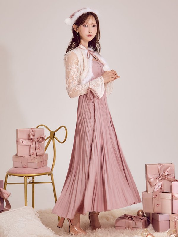 画像6: 【ノベルティ対象】【即日発送！】【サンタコス 4点セット】【S-Lサイズ/1カラー】ボレロ付きワンピースサンタ[OF01] (6)