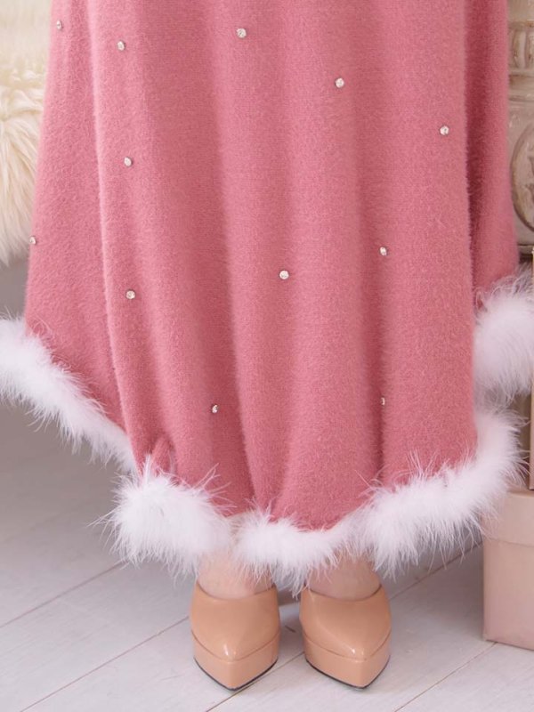 画像21: SALE!【サンタコス 5点セット】【S-Lサイズ/2カラー】ビジューニットワンピースサンタコスプレ[OF01] (21)