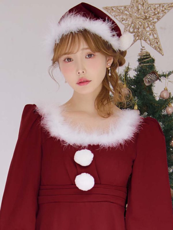 画像25: 【ノベルティ対象】【即日発送】【サンタコス 4点セット】【S-Lサイズ/2カラー】バックリボンフレアワンピースサンタコスプレ[OF01] (25)