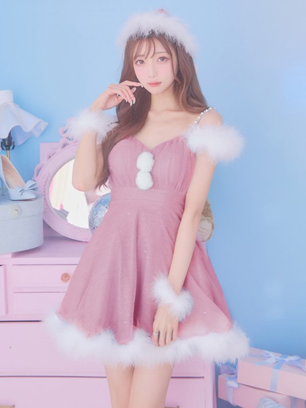 画像2: 【サンタSALE!!】【即日発送！】【サンタコス 4点セット】【S-Lサイズ/3カラー】フレアチュールサンタコスプレ[HC03] (2)