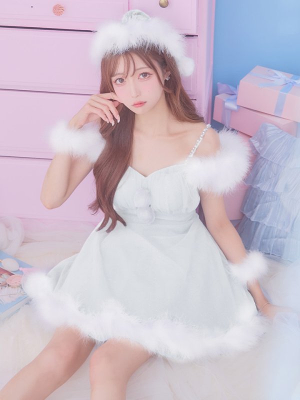 画像1: 【サンタSALE!!】【即日発送！】【サンタコス 4点セット】【S-Lサイズ/3カラー】フレアチュールサンタコスプレ[HC03] (1)