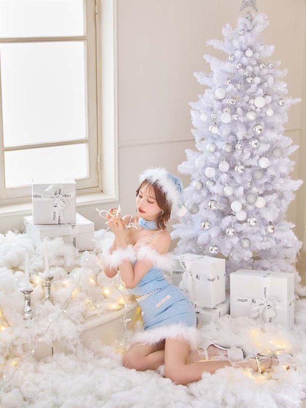 画像20: 【サンタSALE!!】【即日発送！】【サンタコス 5点セット】【XS-Mサイズ/1カラー】セットアップツイードサンタコスプレ[OF04] (20)