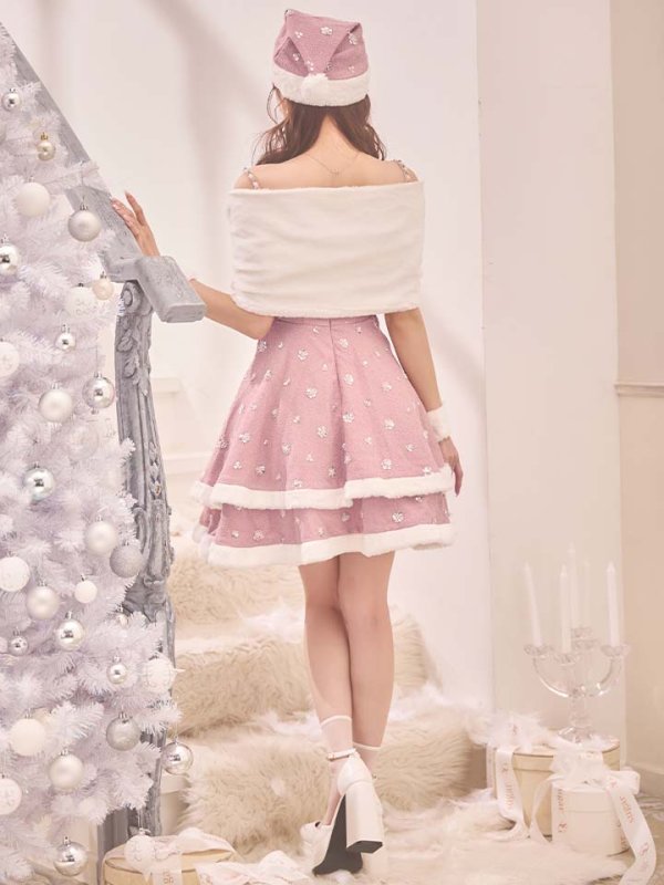 画像23: 【即日発送！】【サンタコス 5点セット】【XS-XLサイズ/4カラー】ケープ付きフレアサンタコスプレ[HC03] (23)