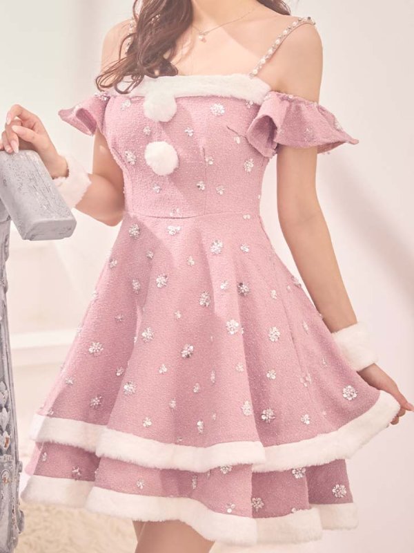 画像29: 【即日発送！】【サンタコス 5点セット】【XS-XLサイズ/4カラー】ケープ付きフレアサンタコスプレ[HC03] (29)