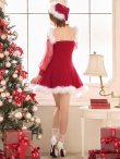 画像25: 【ノベルティ対象】【即日発送】【サンタコス 3点セット】【XS-XLサイズ/2カラー】シアーチュールオフショルダーサンタコスプレ[OF04] (25)