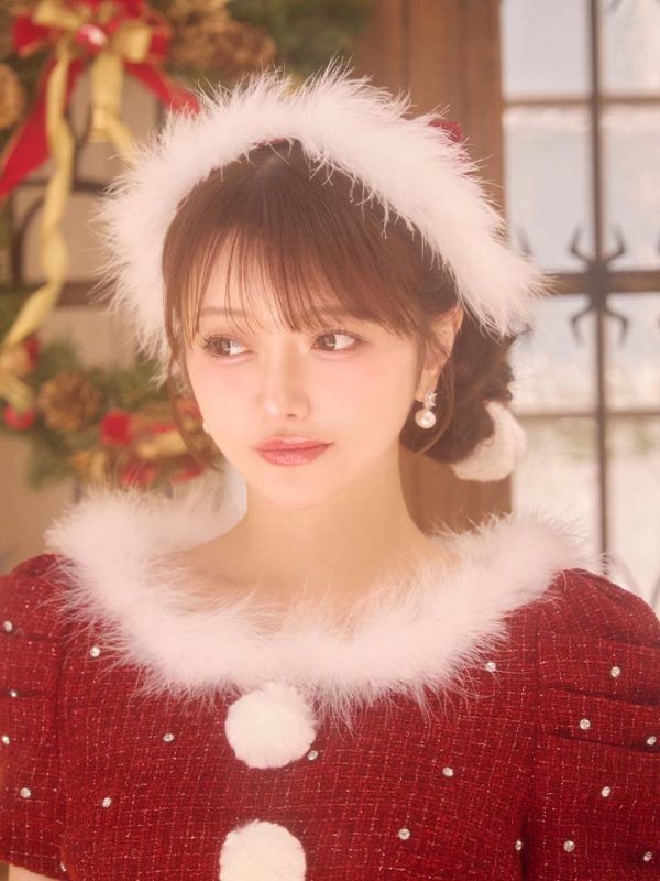 画像29: 【即日発送！】【サンタコス 4点セット】【XS-XLサイズ/3カラー】ツイードビジュープリーツスカートサンタコスプレ[HC03] (29)