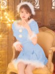 画像14: 【即日発送！】【サンタコス 4点セット】【XS-XLサイズ/3カラー】ツイードビジュープリーツスカートサンタコスプレ[HC03] (14)