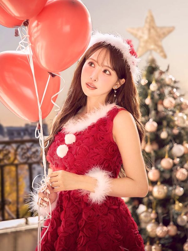 画像30: 【サンタSALE!!】【即日発送！】【サンタコス 4点セット】【S-Mサイズ/2カラー】立体ローズショートインスカートサンタコスプレ[HC03] (30)