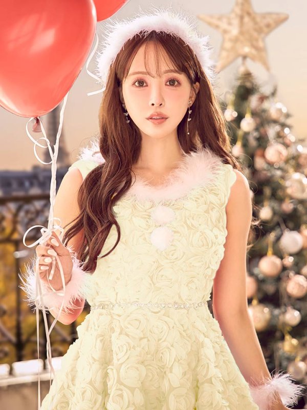 画像30: 【サンタSALE!!】【即日発送！】【サンタコス 4点セット】【S-Mサイズ/2カラー】立体ローズショートインスカートサンタコスプレ[OF04] (30)