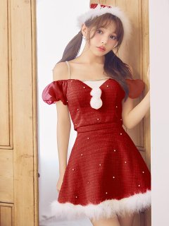 【サンタ】パフスリーブセットアップサンタコスプレ