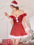 画像21: 【ノベルティ対象】【即日発送】【送料無料！】【サンタ】パフスリーブセットアップサンタコスプレ【コスプレ5点セット】【XS-Mサイズ/2カラー】[OF04] (21)