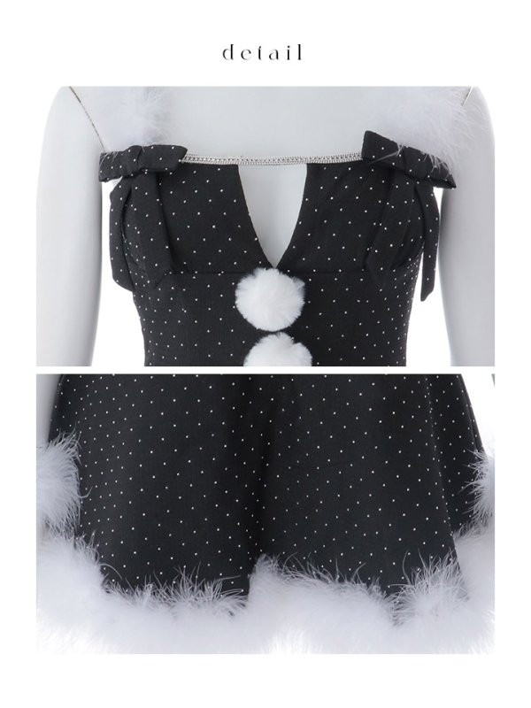 画像43: 【ノベルティ対象】【即日発送】【サンタ】リボンファーサンタコスプレ【コスプレ4点セット】【XS-XLサイズ/2カラー】[OF01/OF04] (43)